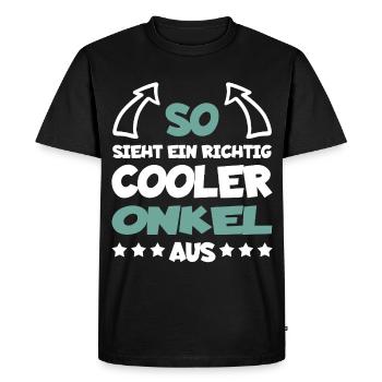 Really Cool Uncle Funny Gift Idea - Men's Premium Organic T-Shirt - black - Front - Nico (187cm)