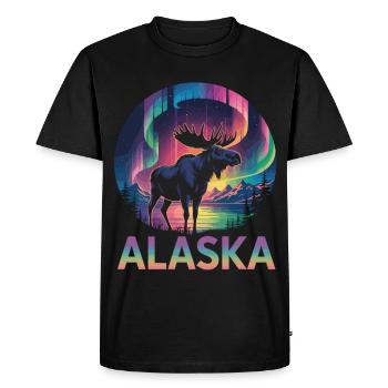 Nature and Adventure – Alaska Landscape Motif - Men's Premium Organic T-Shirt - black - Front - Nico (187cm)