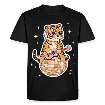 Tiger Disco Ball Groovy Retro Costume des années 80 - T-shirt Premium bio Homme - noir - Devant - Nico (187cm)