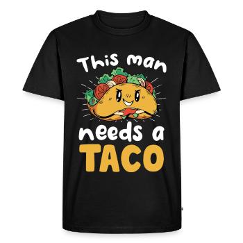 This man needs a taco - Men's Premium Organic T-Shirt - black - Front - Nico (187cm)