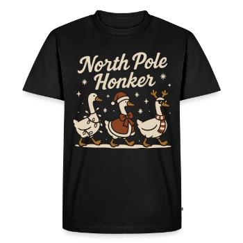 Pôle Nord Honker Oie Noël Drôle Père Noël - T-shirt Premium bio Homme - noir - Devant - Nico (187cm)