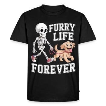 Skeleton with Dog - Gift for Animal Lovers - Men's Premium Organic T-Shirt - black - Front - Nico (187cm)