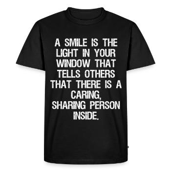 a smile is the light in your window that tells - Men's Premium Organic T-Shirt - black - Front - Nico (187cm)