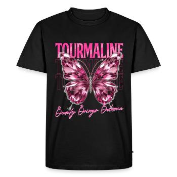 Pierre de naissance Tourmaline Octobre - T-shirt Premium bio Homme - noir - Devant - Nico (187cm)