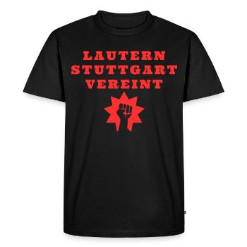 Kaiserslautern and Stuttgart united - Men's Premium Organic T-Shirt - black - Front - Nico (187cm)