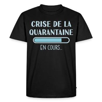 Crise de la Quarantaine en Cours - T-shirt Premium bio Homme - noir - Devant - Nico (187cm)