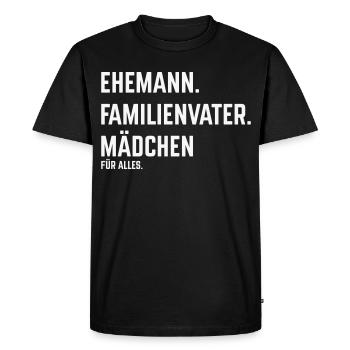 Mari Famille Homme Fille Pour Tout (Blanc) - T-shirt Premium bio Homme - noir - Devant - Nico (187cm)