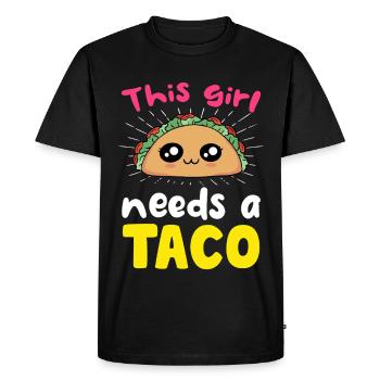 Cette fille a besoin d’un taco - T-shirt Premium bio Homme - noir - Devant - Nico (187cm)