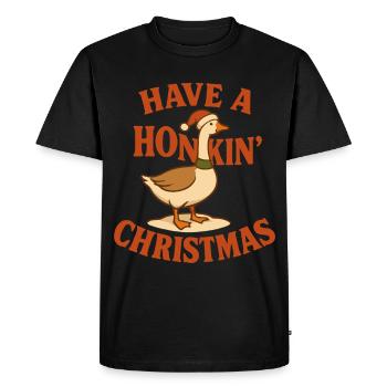 L’oie de Noël klaxonne Noël - T-shirt Premium bio Homme - noir - Devant - Nico (187cm)