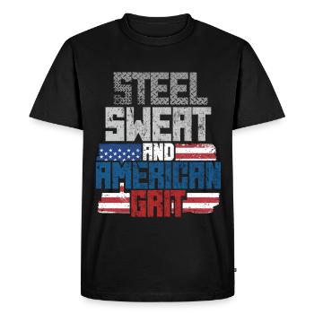 Mécanicien militaire - T-shirt Premium bio Homme - noir - Devant - Nico (187cm)