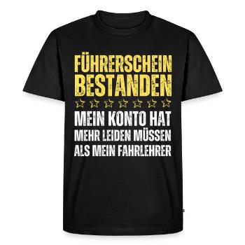 Permis de conduire réussi - T-shirt Premium bio Homme - noir - Devant - Nico (187cm)