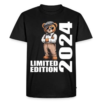 2024 Édition Limitée Ours Anniversaire 2024 - T-shirt Premium bio Homme - noir - Devant - Nico (187cm)