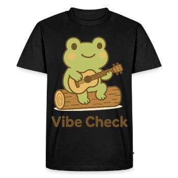Frog on Log Guitare acoustique - T-shirt Premium bio Homme - noir - Devant - Nico (187cm)