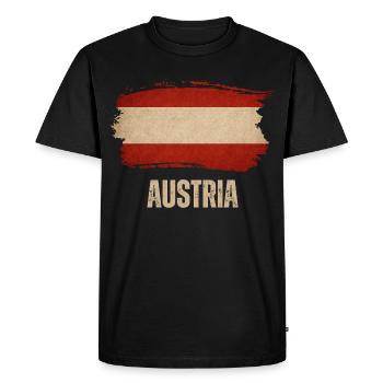 Drapeau grunge autrichien, fierté autrichienne - T-shirt Premium bio Homme - noir - Devant - Nico (187cm)