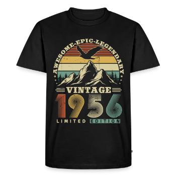1956 Vintage Jahrgang Geburtstag Retro Geschenk - Männer Premium Bio T-Shirt - Schwarz - Vorne - Nico (187cm)