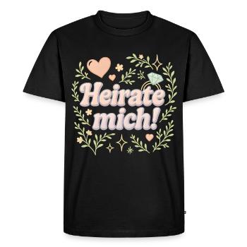 Marry Me / Statement Design - Men's Premium Organic T-Shirt - black - Front - Nico (187cm)