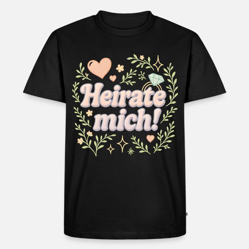 heirate mich / statement design - Männer Premium Bio T-Shirt - Schwarz