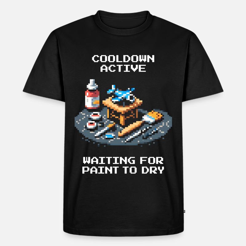 Cooldown: Farbe trocknet | Miniaturen - Männer Premium Bio T-Shirt - Schwarz