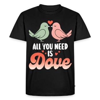 Jeu De Mots Oiseau Tourterelle Humour - T-shirt Premium bio Homme - noir - Devant - Nico (187cm)