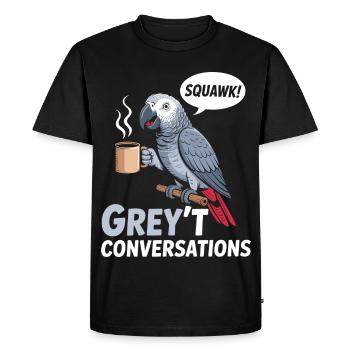 African Grey Parrot Bird Humor - Men's Premium Organic T-Shirt - black - Front - Nico (187cm)