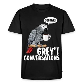 Oiseau Perroquet Gris D'Afrique Humour - T-shirt Premium bio Homme - noir - Devant - Nico (187cm)