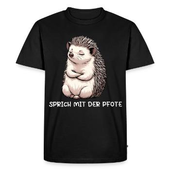 Speak with the paw Hedgehog Hedgehog lover Hedgehog fan - Men's Premium Organic T-Shirt - black - Front - Nico (187cm)