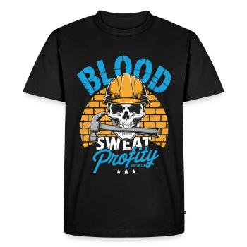 Blue Collar Worker Craft Construction Worker - Men's Premium Organic T-Shirt - black - Front - Nico (187cm)