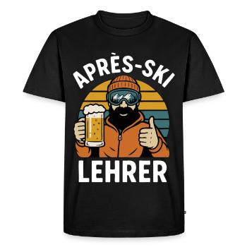 Moniteur d’après-ski – Drôle de dicton de moniteur de ski - T-shirt Premium bio Homme - noir - Devant - Nico (187cm)