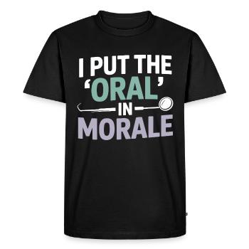 Conception de la pratique clinique d’un dentiste - T-shirt Premium bio Homme - noir - Devant - Nico (187cm)