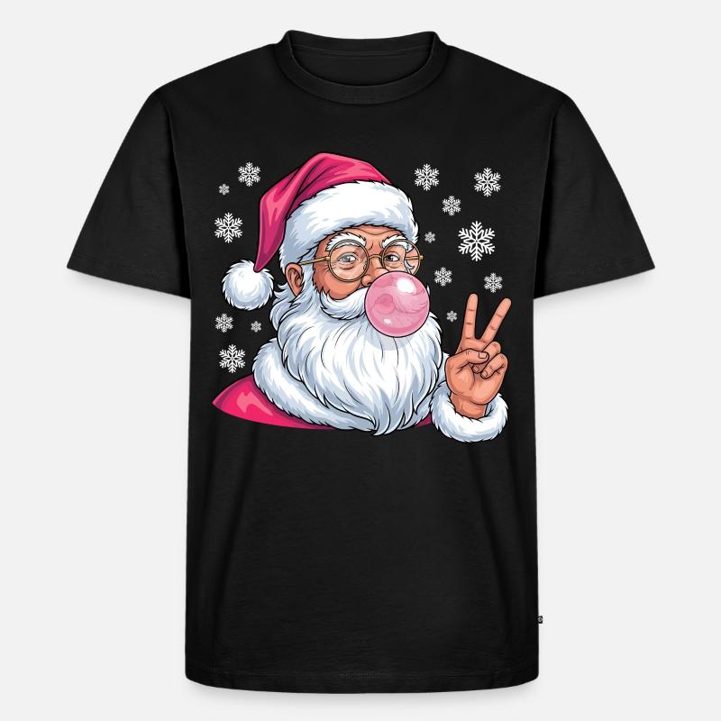 Weihnachtsmann Bubble Gum - Männer Premium Bio T-Shirt - Schwarz