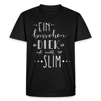 Un peu épais n’est pas si mince – poids - T-shirt Premium bio Homme - noir - Devant - Nico (187cm)
