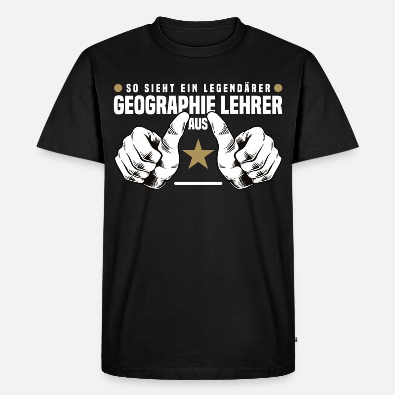 Geographielehrer - Männer Premium Bio T-Shirt - Schwarz