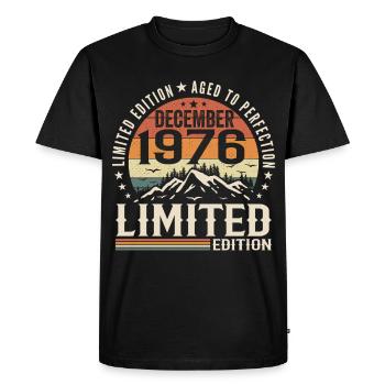 Décembre 1976 - T-shirt Premium bio Homme - noir - Devant - Nico (187cm)