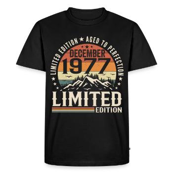 Décembre 1977 - T-shirt Premium bio Homme - noir - Devant - Nico (187cm)