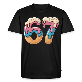 Donut 69 Glaçage NéonPrint - T-shirt Premium bio Homme - noir - Devant - Nico (187cm)