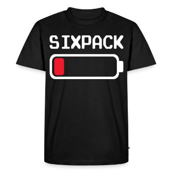 Six-pack – Tenue amusante avec une batterie faible - T-shirt Premium bio Homme - noir - Devant - Nico (187cm)