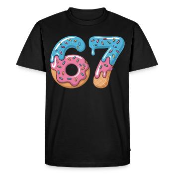Donut numbers 6 and 7 - Men's Premium Organic T-Shirt - black - Front - Nico (187cm)