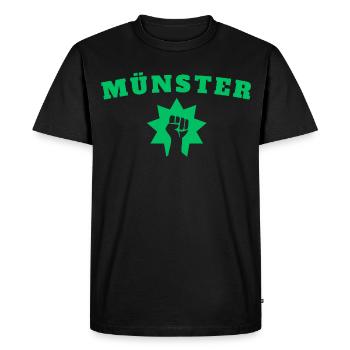 Münster - Männer Premium Bio T-Shirt - Schwarz - Vorne - Nico (187cm)