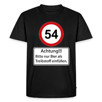 54 Attention : ne remplissez que de la bière comme carburant - T-shirt Premium bio Homme - noir - Devant - Nico (187cm)