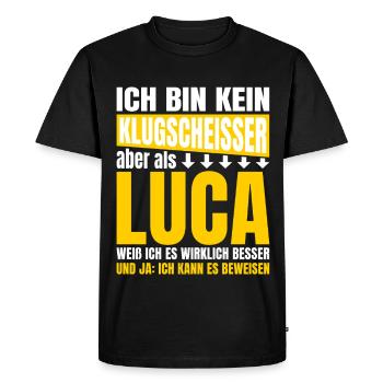 Luca Klugscheißer - T-shirt Premium bio Homme - noir - Devant - Nico (187cm)