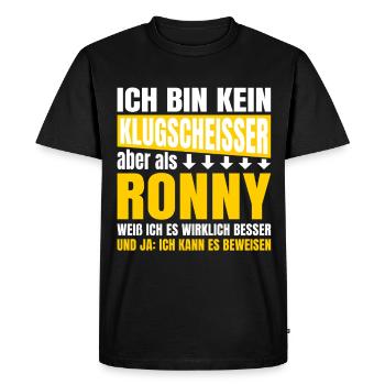 Je ne suis pas un petit malin Ronny - T-shirt Premium bio Homme - noir - Devant - Nico (187cm)