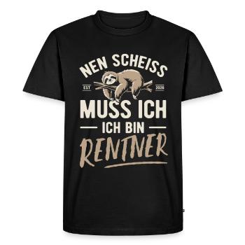 Je m’en fous, je suis retraité - 2026 - T-shirt Premium bio Homme - noir - Devant - Nico (187cm)