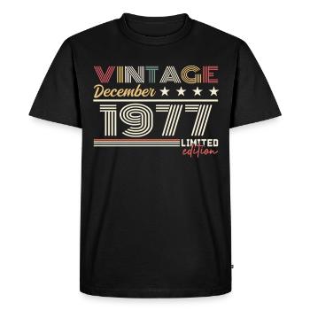 Cadeau Décembre 1977 - T-shirt Premium bio Homme - noir - Devant - Nico (187cm)