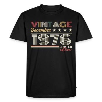 Cadeau Décembre 1976 - T-shirt Premium bio Homme - noir - Devant - Nico (187cm)