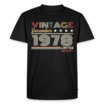 Cadeau Décembre 1978 - T-shirt Premium bio Homme - noir - Devant - Nico (187cm)