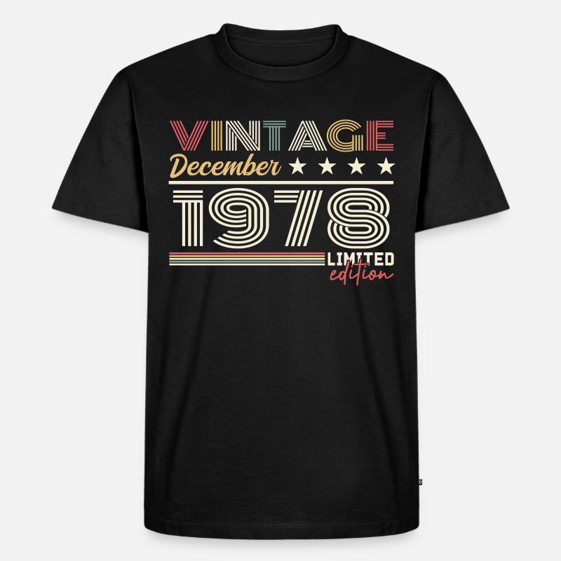 Geschenk Dezember 1978 - Männer Premium Bio T-Shirt - Schwarz