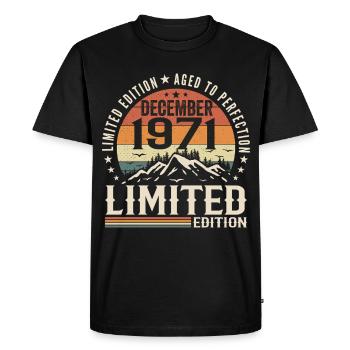 Décembre 1971 - T-shirt Premium bio Homme - noir - Devant - Nico (187cm)