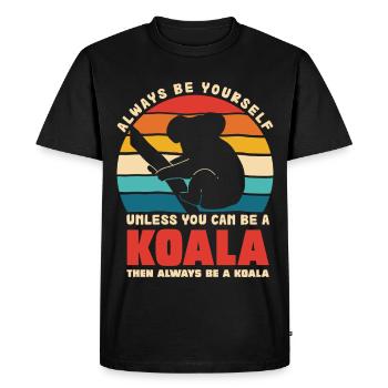 Koala Motto Retro Sunset - Men's Premium Organic T-Shirt - black - Front - Nico (187cm)