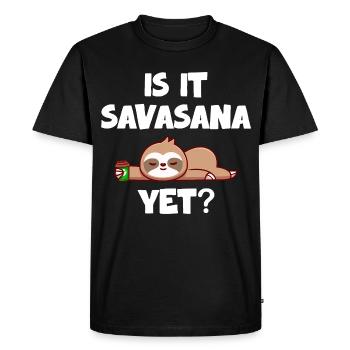 Savasana Pause Paresseuse détendue - T-shirt Premium bio Homme - noir - Devant - Nico (187cm)