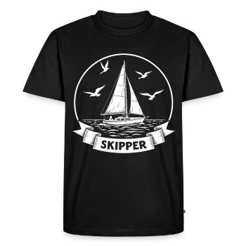Skipper Voilier Capitaine maritime - T-shirt Premium bio Homme - noir - Devant - Nico (187cm)
